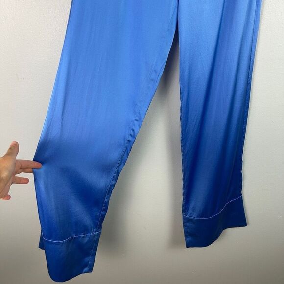 SER.O.YA ELLISON SILK TOP & MATCHING BLUE SILK PANTS SET - Picture 7 of 16